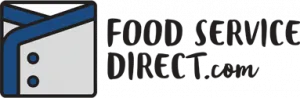 Professional logo for Food Service Direct featuring a chefs jacket, emphasizing reliability and efficiency.