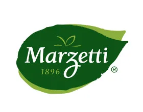 Marzetti logo featuring a green leaf, symbolizing freshness and natural ingredients since 1896.