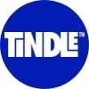 TINDLE logo on a vibrant blue background, showcasing modern branding with a professional touch.